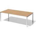 BISLEY Schreibtisch CITO, U-Gestell HxBxT 740 x 2400 x 1200 mm Gestell weiß, Platte Buche