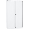 BISLEY Euro-Rollladenschrank Breite 1200 mm, 4 Fachböden verkehrsweiß