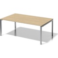 BISLEY Schreibtisch CITO, U-Gestell HxBxT 740 x 2000 x 1200 mm Gestell silber, Platte Ahorn
