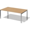 BISLEY Schreibtisch CITO, U-Gestell HxBxT 650 - 850 x 2000 x 1200 mm Gestell silber, Platte Buche