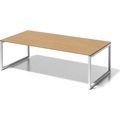 BISLEY Schreibtisch CITO, O-Gestell HxBxT 740 x 2400 x 1200 mm Gestell weiß, Platte Buche
