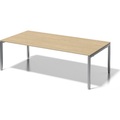 BISLEY Schreibtisch CITO, U-Gestell HxBxT 650 - 850 x 2400 x 1200 mm Gestell silber, Platte Ahorn