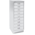 BISLEY MultiDrawer™ 39er Serie mit Sockel, DIN A3, 9 Schubladen lichtgrau