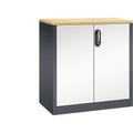 CP ACURADO Akten-Sideboard 2 Ordnerhöhen, HxBxT 1000 x 930 x 500 mm schwarzgrau / reinweiß