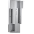 QUIPO Z-Schrank Breite 590 mm, 4 Abteile, 4 Türen Türfarbe Lichtgrau, Korpus lichtgrau