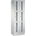 CP, CP CLASSIC Fächerschrank, Fachhöhe 510 mm, mit Sockel 6 Fächer, Breite 610 mm Tür lichtgrau