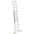 Layher, Layher Alu-Schiebeleiter 2-teilig, ausziehbar 2 x 8 Sprossen inkl. Traverse