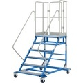 EUROKRAFT Plattformtreppe mit Gitterrosteinlagen 6 Stufen