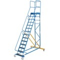 EUROKRAFT Mobile Podestleiter PREMIUM Riefengummi-Stufeneinlagen 14 Stufen