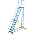 EUROKRAFT Mobile Podestleiter PREMIUM Riefengummi-Stufeneinlagen 15 Stufen