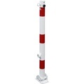 Absperrpfosten, Ø 60 mm, weiß / rot klappbar mit 1 Öse