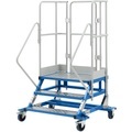 EUROKRAFT Plattformtreppe mit Aluminiumeinlagen 3 Stufen