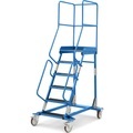 EUROKRAFT Mobile Podestleiter PREMIUM Riefengummi-Stufeneinlagen 6 Stufen