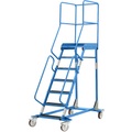 EUROKRAFT Mobile Podestleiter PREMIUM Riefengummi-Stufeneinlagen 7 Stufen