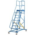 EUROKRAFT Mobile Podestleiter PREMIUM Alu-Stufeneinlagen 9 Stufen