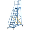 EUROKRAFT Mobile Podestleiter PREMIUM Riefengummi-Stufeneinlagen 10 Stufen
