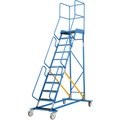 EUROKRAFT Mobile Podestleiter PREMIUM Riefengummi-Stufeneinlagen 11 Stufen