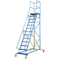 EUROKRAFT Mobile Podestleiter PREMIUM Riefengummi-Stufeneinlagen 13 Stufen