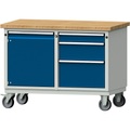 ANKE Kompaktwerkbank, BxT 1140 x 650 mm, 1 Schrank, 3 Schubladen, fahrbar