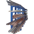 EUROKRAFT Kragarmregal, Bauart schwer Ständerhöhe 3500 mm Anbauregal, einseitig, Feldlast 1550 kg, lichtgrau RAL 7035