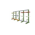 Kragarm-Komplettregal Ständerhöhe 2700 mm, Bauart mittelschwer, einseitig Länge 4100 mm, Tiefe 400 mm, einseitig, grau
