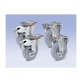 Wicke Vollgummi-Reifen, Set-Angebot 2 x Lenkrolle mit Doppelstopp und 2 x Bockrolle Rad-Ø x Breite 80 x 25 mm