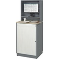 RAU Computer-Arbeitsplatz HxBxT 1820 x 720 x 660 mm, mit Monitorgehäuse anthrazit-metallic / enzianblau