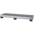 EUROKRAFT Stahl-Auffangwanne mit PP-Füßen LxBxH 2470 x 815 x 255 mm feuerverzinkt, mit Gitterrost