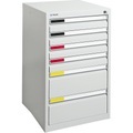 Schubladenschrank Breite 500 mm, 6 Schubladen lichtgrau
