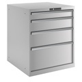 Lista Schubladenschrank, 4 Schubladen BxTxH 717 x 725 x 850 mm lichtgrau, Schubladentragkraft 75 kg