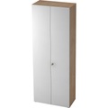 eurokraft pro ANNY - Garderobenschrank, 2 Fachböden, 1 Kleiderstange, Dekor Nussbaum / alusilber
