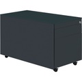 mauser Schubladencontainer mit Rollen HxT 520 x 800 mm, 1 Materialschub, 1 Hängeregistratur anthrazitgrau / anthrazitgrau / anthrazitgrau