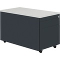 mauser Schubladencontainer mit Rollen HxT 529 x 800 mm, 1 Materialschub, 1 Hängeregistratur anthrazitgrau / anthrazitgrau / lichtgrau