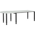 mauser Rechtecktisch BxT 1600 x 800 mm, Ballonansatz links Platte lichtgrau, Gestell anthrazitgrau