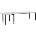 mauser Rechtecktisch BxT 2000 x 800 mm, Ballonansatz links Platte lichtgrau, Gestell anthrazitgrau