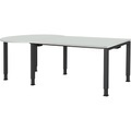 mauser Rechtecktisch BxT 1600 x 900 mm, Ballonansatz links Platte lichtgrau, Gestell anthrazitgrau