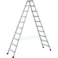 ZARGES Profi-Stufenleiter, eloxiert beidseitig begehbar 2 x 10 Stufen