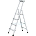 ZARGES Profi-Stufenleiter, einseitig begehbar Aluminium eloxiert, mit Werkzeugablage, für Handwerk und Industrie 4 Stufen inkl. Plattform