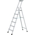 ZARGES Profi-Stufenleiter, einseitig begehbar Aluminium eloxiert, mit Werkzeugablage, für Handwerk und Industrie 6 Stufen inkl. Plattform