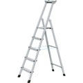 ZARGES Profi-Stufenleiter, einseitig begehbar Aluminium eloxiert, mit Werkzeugablage, für Handwerk und Industrie 5 Stufen inkl. Plattform