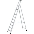 ZARGES Profi-Stufenleiter, einseitig begehbar Aluminium eloxiert, mit Werkzeugablage, für Handwerk und Industrie 10 Stufen inkl. Plattform