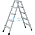 ZARGES Profi-Stufenleiter, eloxiert beidseitig begehbar 2 x 5 Stufen