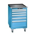 Lista Schubladenschrank, Breite 564 mm, fahrbar 6 Schubladen, HxT 890 x 572 mm lichtblau