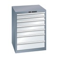 Lista Schubladenschrank, 7 Schubladen BxTxH 717 x 725 x 850 mm, Tragkraft 75 kg grau metallic / lichtgrau