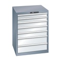 Lista Schubladenschrank, 7 Schubladen BxTxH 717 x 725 x 850 mm, Tragkraft 200 kg grau metallic / lichtgrau