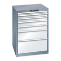 Lista Schubladenschrank, 7 Schubladen BxTxH 717 x 725 x 1000 mm grau metallic / lichtgrau