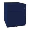BISLEY Rollcontainer Note™, mit 1 Hängeregistratur, 1 Universalschublade HxBxT 495 x 420 x 565 mm, mit Griffleiste oxfordblau