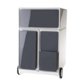 PAPERFLOW Rollcontainer aus Kunststoff 1 Schublade, 1 Hängeregistraturschub, 2 CD-Schübe weiß / anthrazit