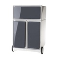 PAPERFLOW Rollcontainer aus Kunststoff 1 Schublade, 2 Hängeregistraturschübe weiß / anthrazit