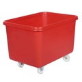 undefined, Rechteckbehälter aus Polyethylen, fahrbar Inhalt 340 l rot